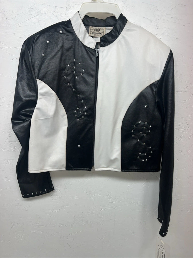 New Women’s 1849 Authentic Ranchwear Black White Short Show Jacket XL WW-35