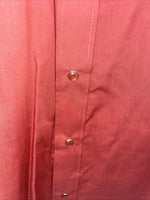 New Men’s White Horse Orange Long Sleeve Pearl Snap Medium B-113