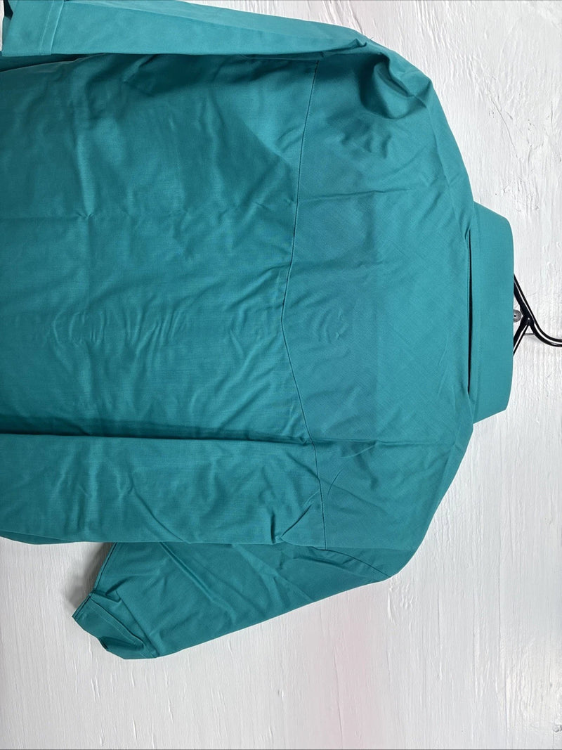 New Men’s ELY Cattleman Teal Short Sleeve Pearl Snap 16.5 Large M-42
