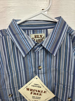 New Kids ELY Classic Blue Stripe Long Sleeve Button Up Large CC-85