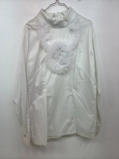New Women’s Fenton White Design Long Sleeve Zip Up Shirt Size 16 TT-134