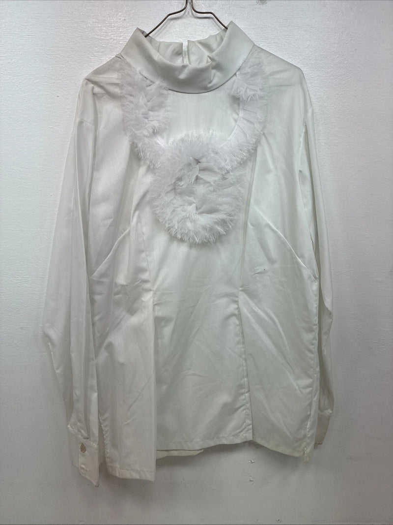 New Women’s Fenton White Design Long Sleeve Zip Up Shirt Size 16 TT-134
