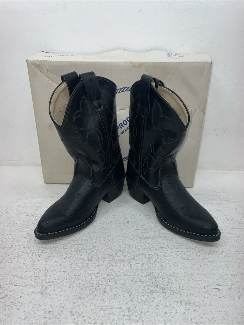 New Kids Black A Jama Product Cowboy Boots. J 9110 12.5 12 1/2. 23-3