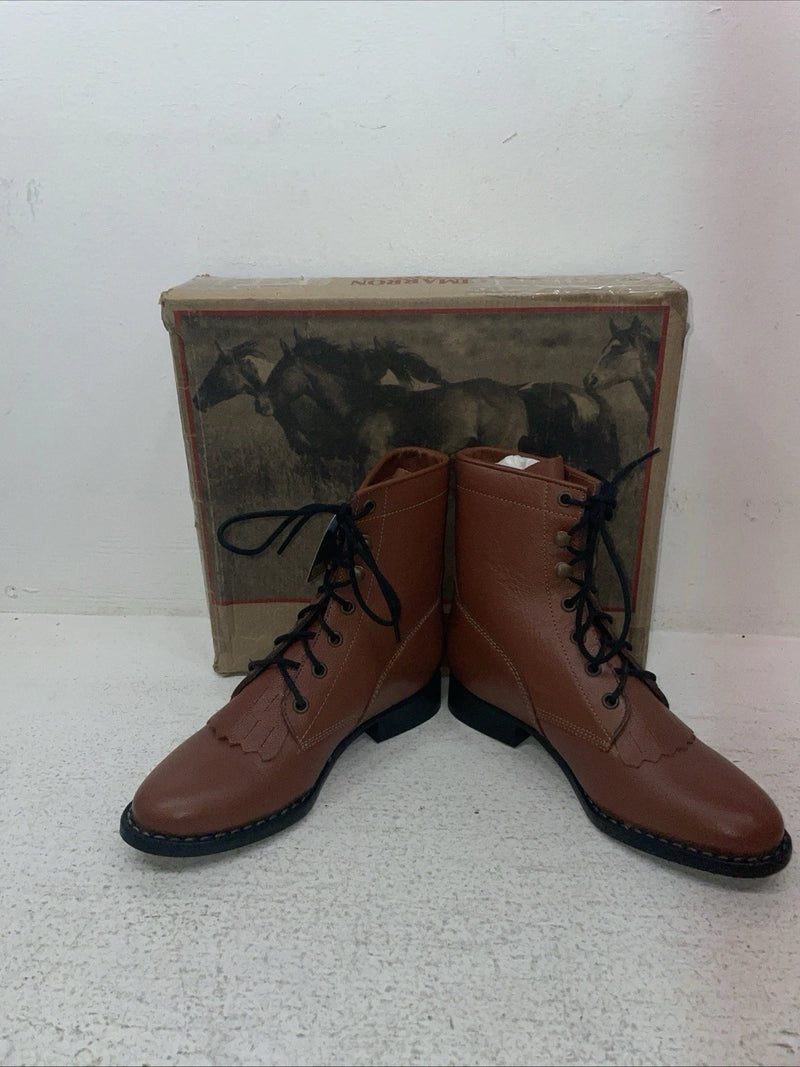 New Kids Brown Lace Up Cimarron Cowboy Boots. 2210100 2. 23-127