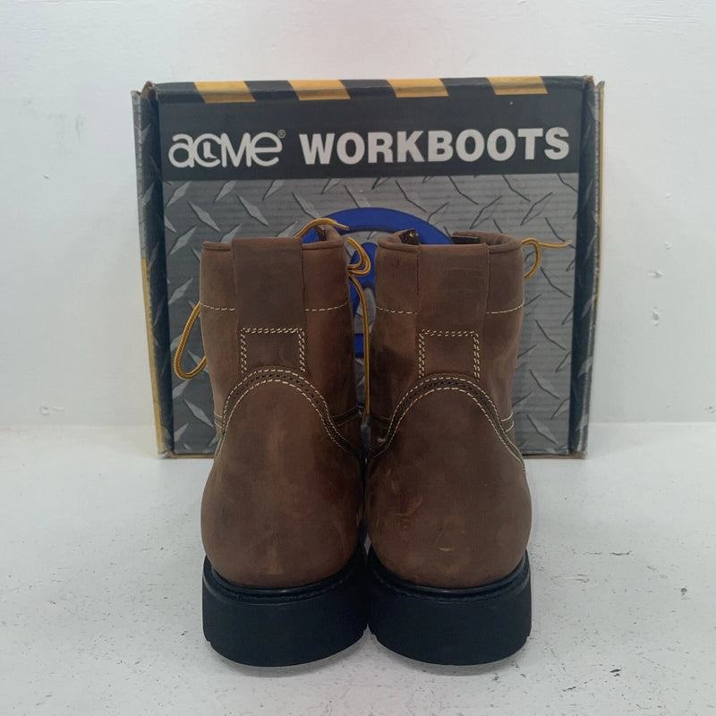 New Men’s Brown Lace Up Acme Cowboy Boots. 9078 12 E W. 10-9