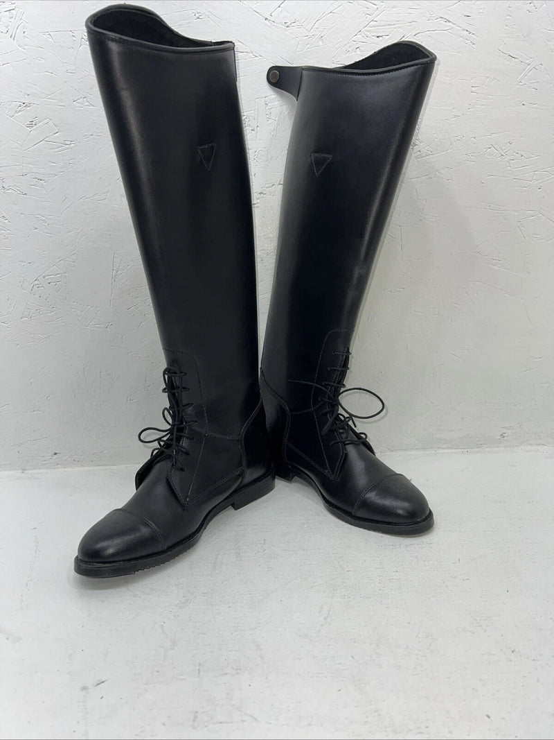 New Women’s Black Comfort Rider English Boots. 8 W. 12-52