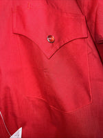 New Men’s Red ELY Cattleman Pearl Snap Short Sleeve Shirt. 16.5 Large P-37