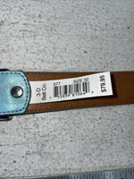 New Blue Genuine Leather 3-D Belt Blue Bling 32” Belt #677 Z-3