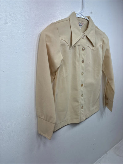 New Kids Lady Westerns Yellow Button Up Long Sleeve Shirt Size 10 MM-77