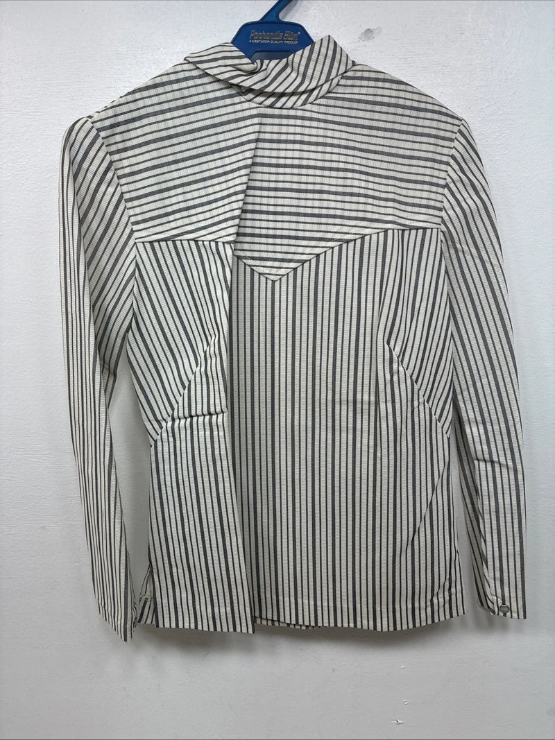 New Women’s TexasTogs Stripe Long Sleeve Zip Up Show Shirt Size 30 3B-2