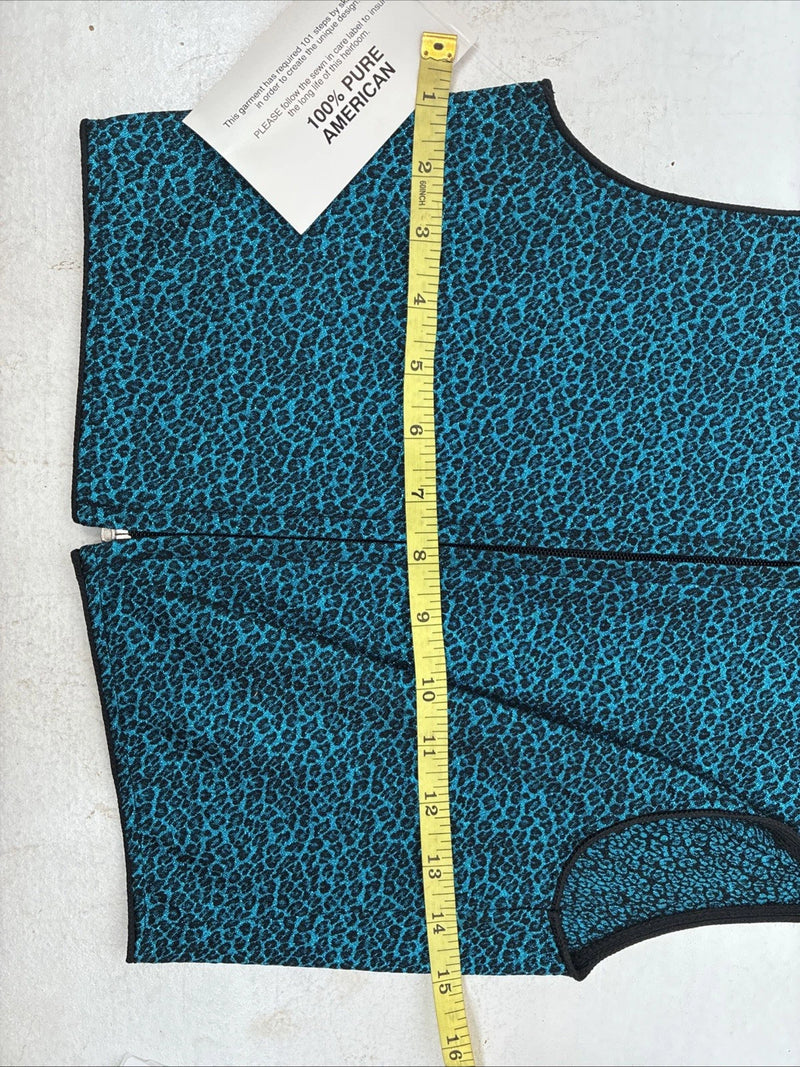 New Women’s 1849 RanchWear Blue Cheetah Print Zip Up Vest Small YY-45