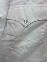 New Men’s Mesquite Western White Long Sleeve Pearl Snap 17.5 X 37 XL R-83