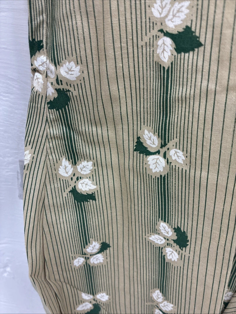 New Men’s ELY Plains Green Floral Long Sleeve Pearl Snap 15.5 X 34 Medium X-14