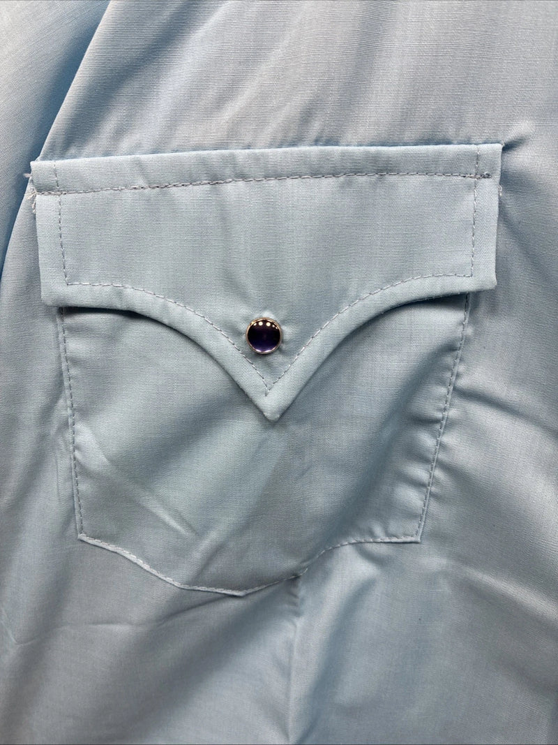 New Men’s Dickson Jenkins Blue Long Sleeve Pearl Snap 16 Large CC-70