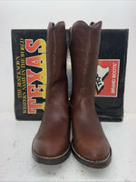 New Men’s Brown Texas Brand Cowboy Boots. 8021 11 D. 8-90