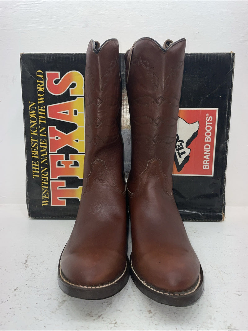 New Men’s Brown Texas Brand Cowboy Boots. 8021 11 D. 8-90