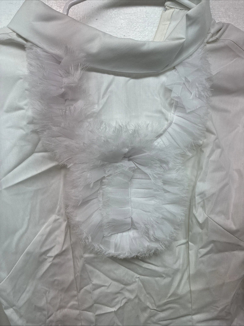 New Woemns Fenton White Designed Long Sleeve Half Zip Size 14 YY-32