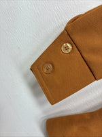 New Women’s Lady Western Orange Long Sleeve Button Up Size 8 TT-112
