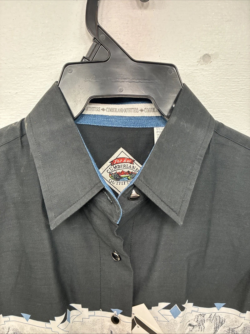 New Women’s Cumberland Horse Designed Long Sleeve Button Up Medium LL-53