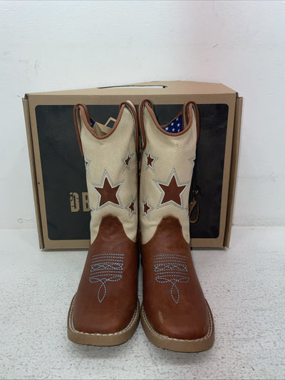 New Children’s Brown DBL Barrel Cowboy Boots. 4451402 13. 2-108