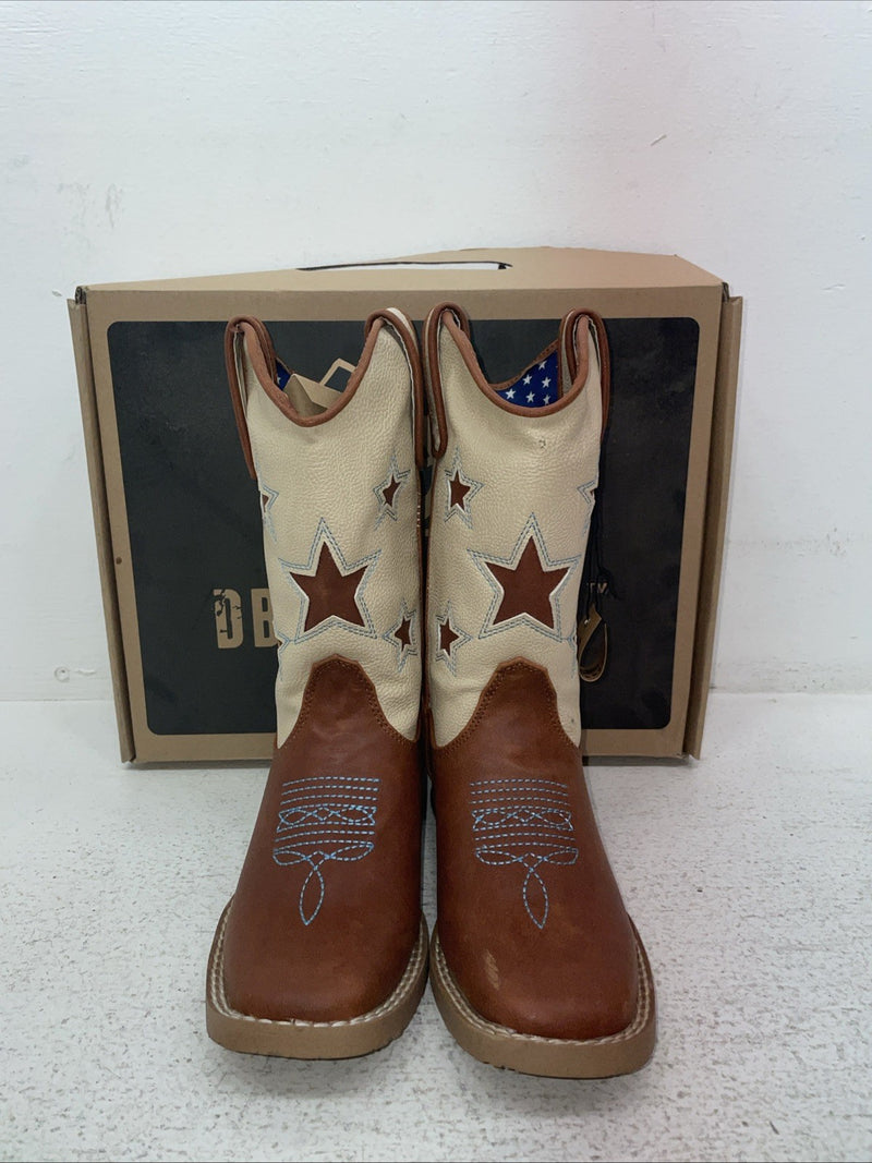 New Children’s Brown DBL Barrel Cowboy Boots. 4451402 13. 2-108