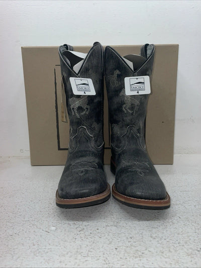 New Youth Black Smoky Mountain Cowboy Boots. 3881 Y 4. 22-74