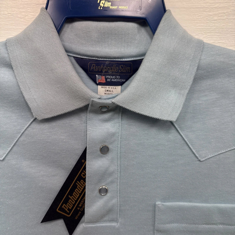 New Men’s Panhandle Blue short sleeve polo Small B-63
