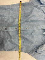 New Kids Dan River Blue Deigned Long Sleeve Pearl Snap Size 8 LL-62