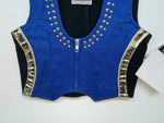New Kids Blue With Bling Valencia Sleeveless Zip Up Vest S #052235G 3B-60