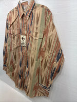 New Men’s ELY Cattleman Multicolor Camo Long Sleeve Pearl Snap 16.5 Large T-56