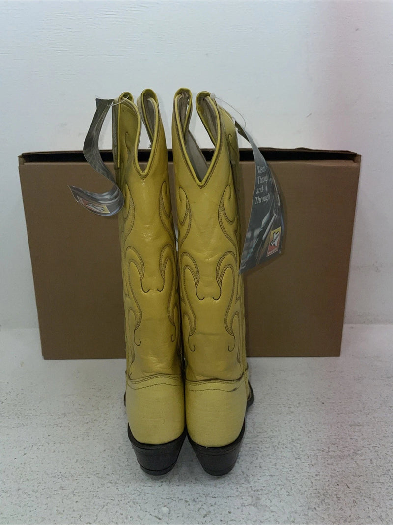 New Women’s Yellow Texas Brand Cowboy Boots. 4634 5 M. 2-68