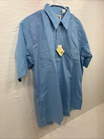 New Men’s ELY Cattleman Blue Short Sleeve Pearl Snap 16 Large AA-107