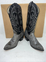 New Women’s Black Snakeskin Capezio Cowboy Boots. L 902 6 M. 20-94