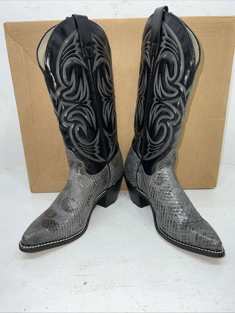 New Women’s Black Snakeskin Capezio Cowboy Boots. L 902 6 M. 20-94