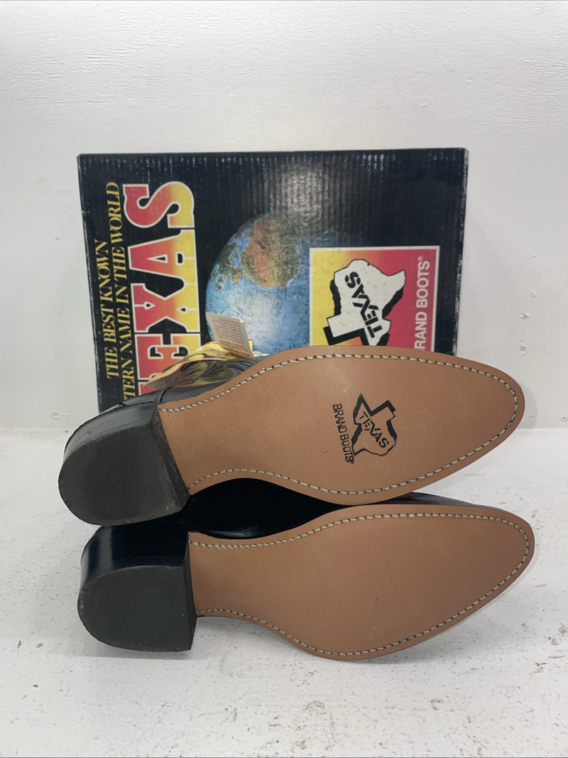 New Men’s Black Texas Brand Cowboy Boots. N 5010 10 D. 7-15