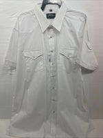 New Men’s White Horse White Short Sleeve Pearl Snap 3XL E-18