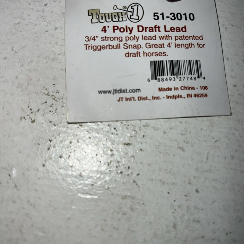 New Tough 1 Purple 4” Poly Draft Lead Rope #51-3010 M-511