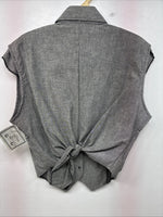 New Women’s Cowboy Threads Gray Sleeveless Button Up Size Small TT-46