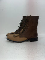 New Women’s Brown Lace Up Acme Cowboy Boots. C 4020 8.5 8 1/2 M. 15-20