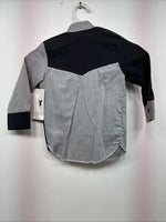 New Women’s Cowboy Threads Black Gray Long Sleeve Pearl Snap Size 3 LL-15