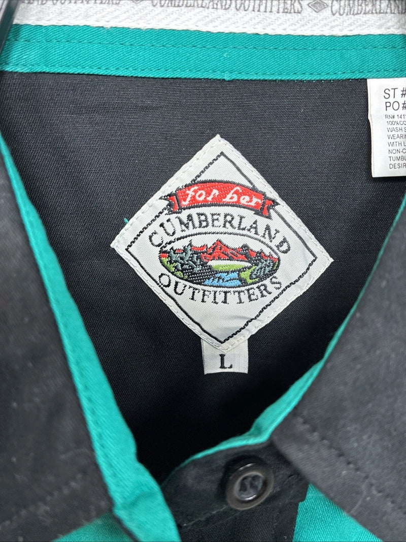 New Women’s Cumberland Blue Black Sleeveless Peals Snap Size Large TT-83