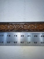 New Brown Genuine Leather Wright Tooled 20” Belt #10235 NN-92