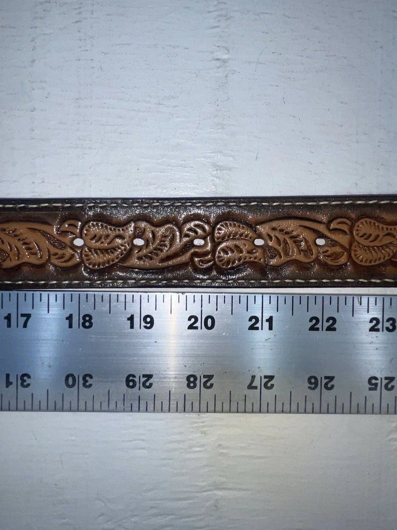 New Brown Genuine Leather Wright Tooled 20” Belt #10235 NN-92