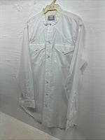 New Men’s H Bar C White Long Sleeve Button Up 16 Large CC-22