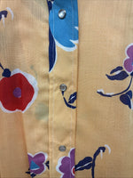 New Women’s Dickson Jenkins Orange Floral Long Sleeve Pearl Snap Size 36 II-79