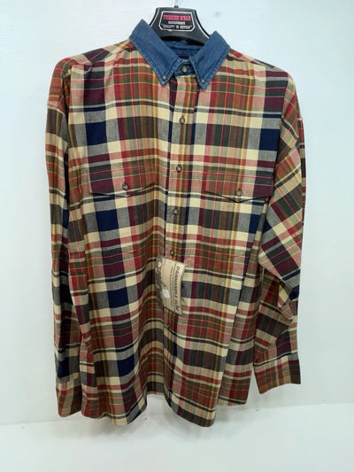 New Men’s Colored Plaid Panhandle Slim Long Sleeve Button Up Shirt L 3B-119