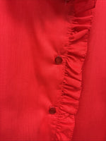 New Women’s H Bar C Red Long Sleeve Button up Size 34 MM-132