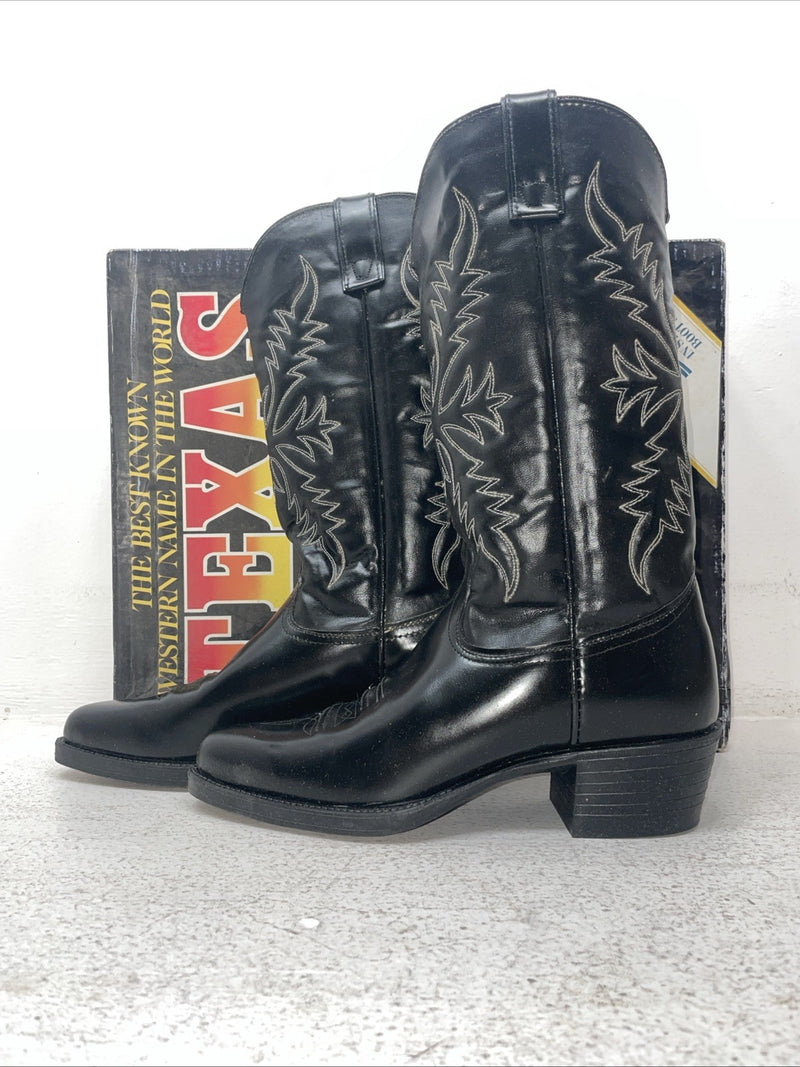 New Men’s Black Texas Brand Cowboy Boots. 1200 8 D. 1-107