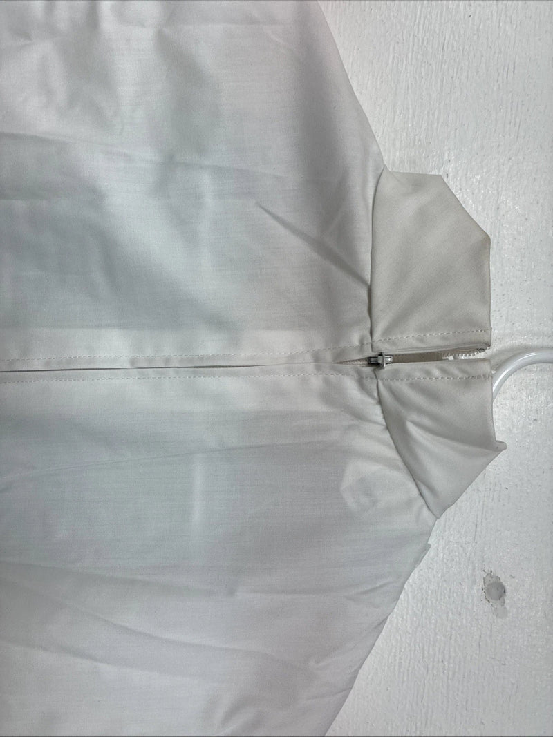 New Women’s Trail Ridge White Blue Long Sleeve Half Zip Size 36 TT-95
