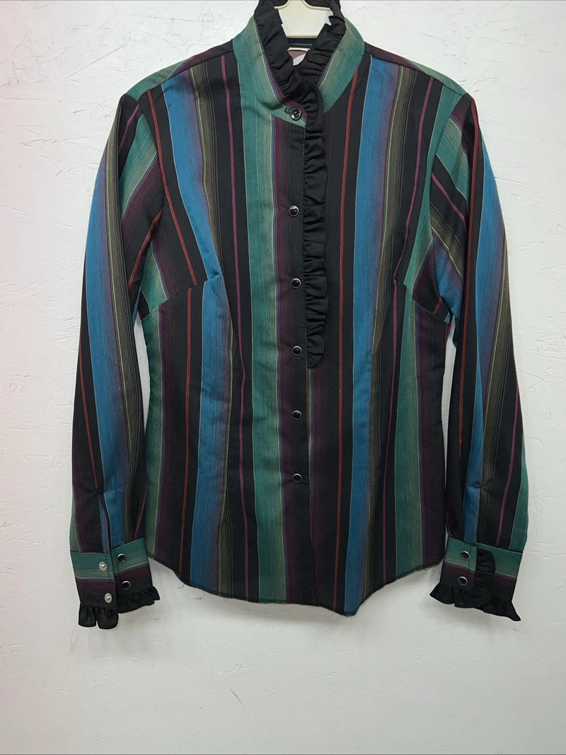 New Women’s HbarC California Ranchwear Multicolor Long Sleeve Button Up S 3C-43